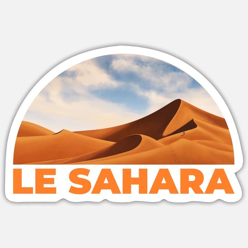 Le Sahara - Sticker taille S (10 x 10 cm) - blanc mat