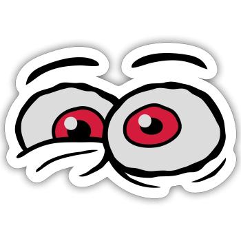 Comic Eyes Crazy Design - Sticker size S (10 x 10 cm) - white matte - Front