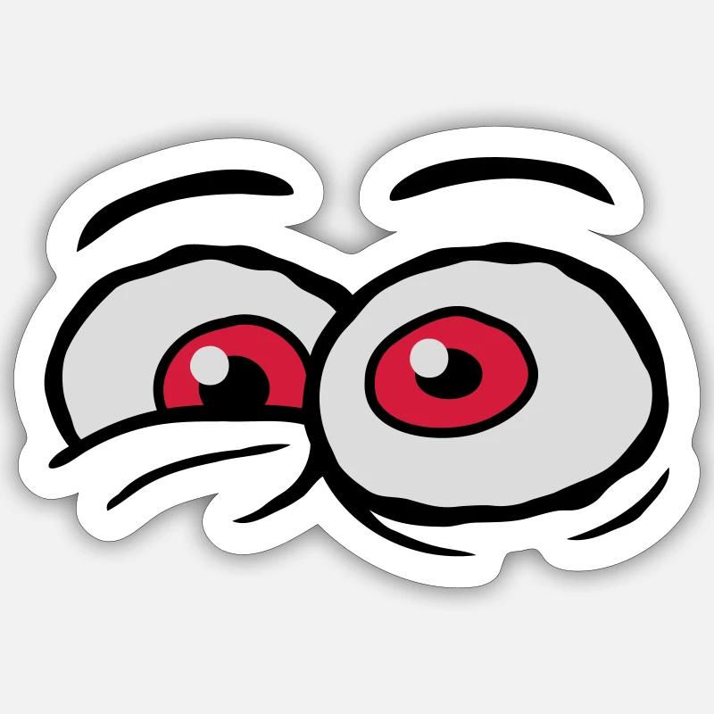 Comic Eyes Crazy Design - Sticker taille S (10 x 10 cm) - blanc mat