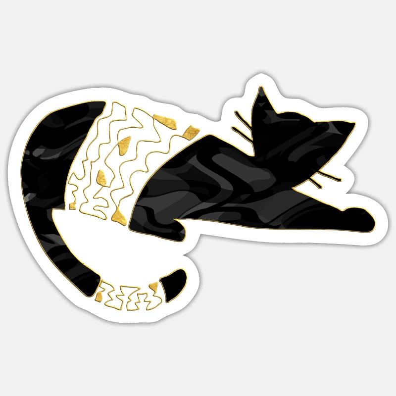 Chat - Sticker taille S (10 x 10 cm) - blanc mat