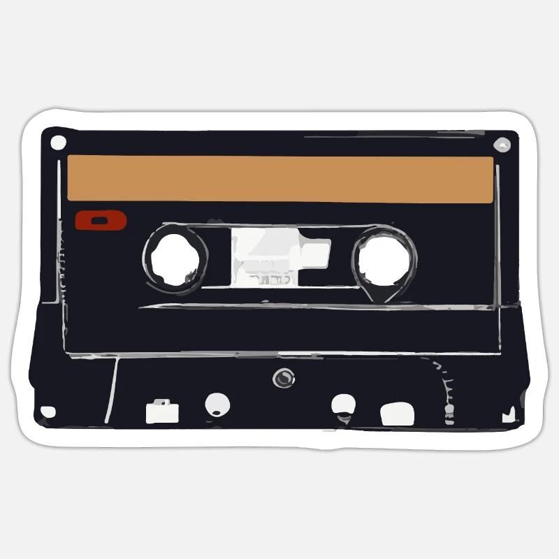 Kassette Retro Geschenkidee - Sticker Größe S (10 x 10 cm) - Mattweiß