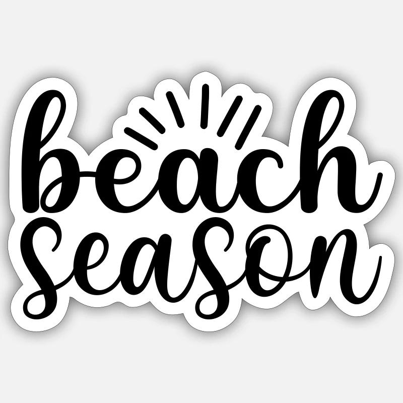 3 Beach season - Sticker size S (10 x 10 cm) - white matte