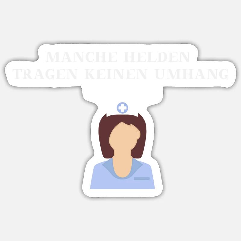 Krankenschwester Heldin Geschenkidee - Sticker Größe S (10 x 10 cm) - Mattweiß