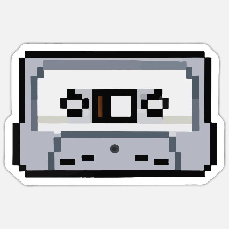 Kassette Verpixelt Retro Geschenkidee - Sticker Größe S (10 x 10 cm) - Mattweiß