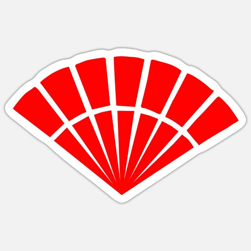 Japanisches Symbol, Fächer - Sticker Größe S (10 x 10 cm) - Mattweiß