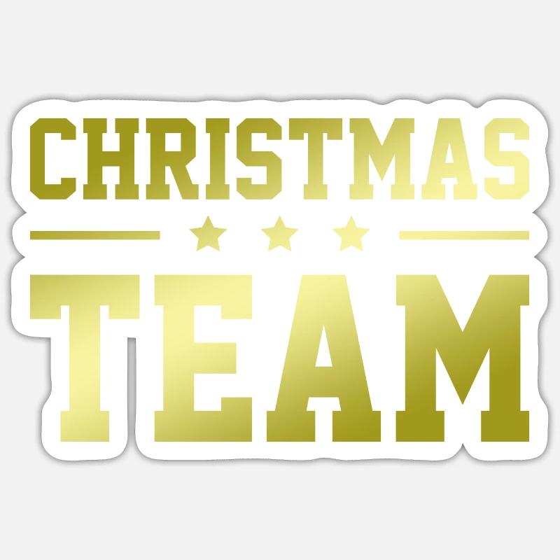 Équipe de Noël - Sticker taille S (10 x 10 cm) - blanc mat