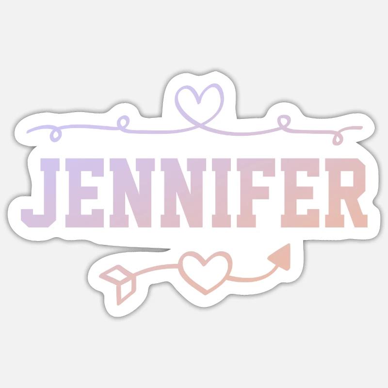 Jennifer - Sticker size S (10 x 10 cm) - white matte