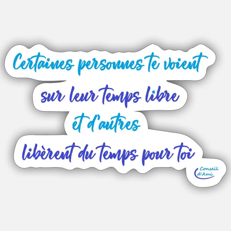 17 - Libère du temps - Sticker taille S (10 x 10 cm) - blanc mat