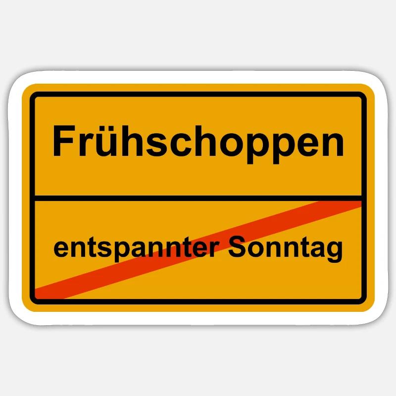 Frühschoppen - Sticker Größe S (10 x 10 cm) - Mattweiß