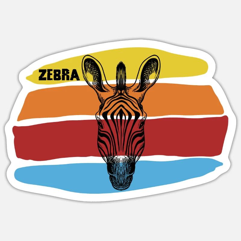 Zebra - Sticker Größe S (10 x 10 cm) - Mattweiß