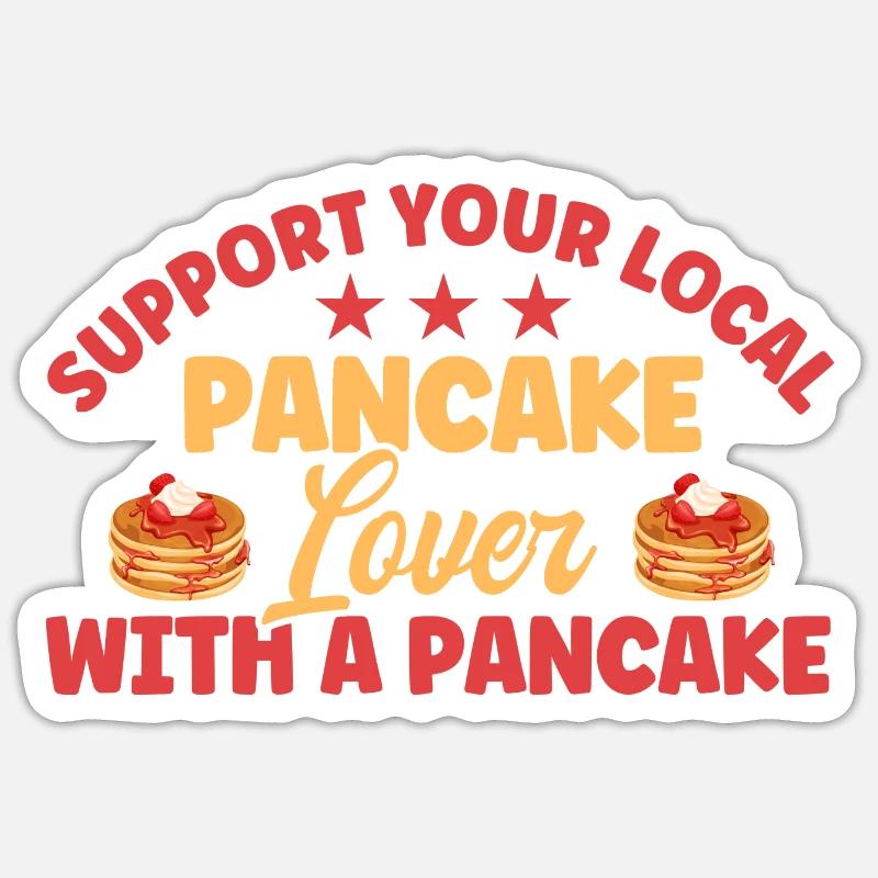 Fluffy Flat Cake Pancake Lovers Pan Pank Sticker size S (10 x 10 cm)