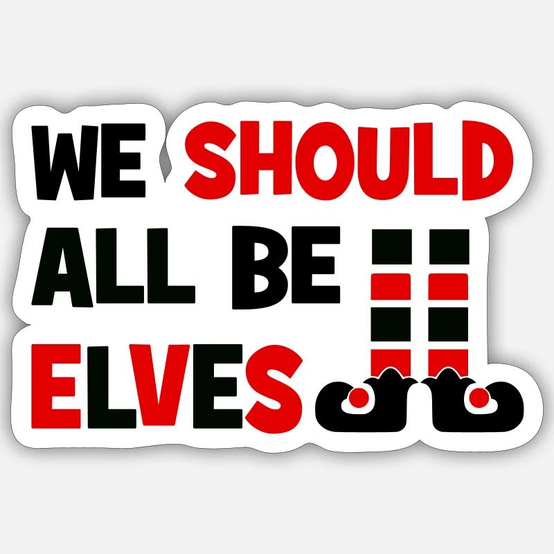 Elfen - Sticker Größe S (10 x 10 cm) - Mattweiß
