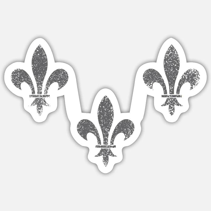 Lilien - 3 / Fleur de Lys - Sticker Größe S (10 x 10 cm) - Mattweiß