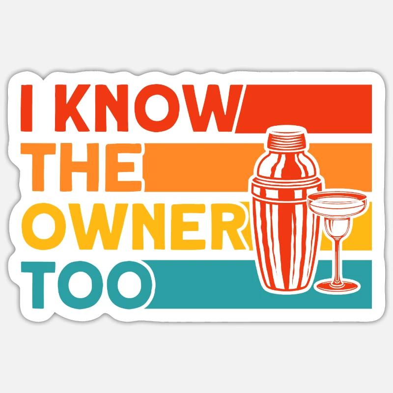 Bartender Waiter Service Gift - Sticker size S (10 x 10 cm) - white matte