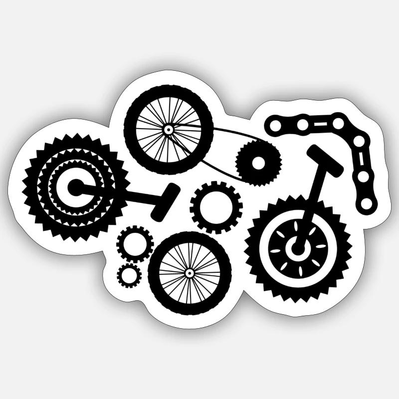 Vélo - Sticker taille S (10 x 10 cm) - blanc mat