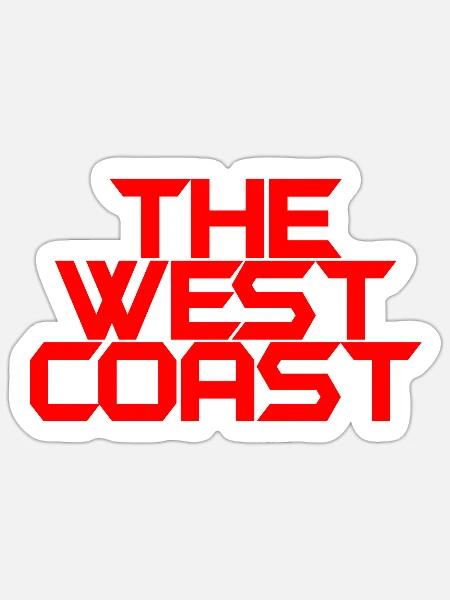 The West Coast - Sticker Größe S (10 x 10 cm) - Mattweiß