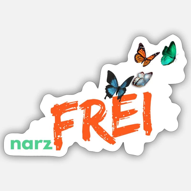 narzfrei orange - Sticker Größe S (10 x 10 cm) - Mattweiß