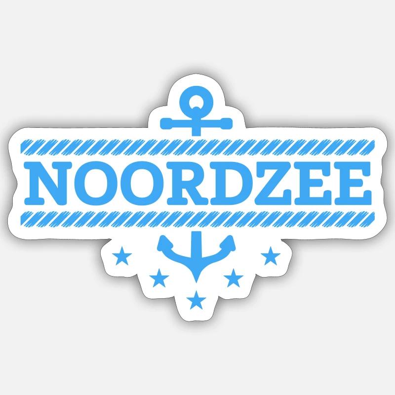 Mer du Nord - Sticker taille S (10 x 10 cm) - blanc mat