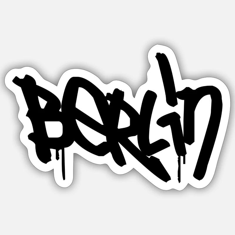 Berlin Graffiti Design - Sticker Größe S (10 x 10 cm) - Mattweiß