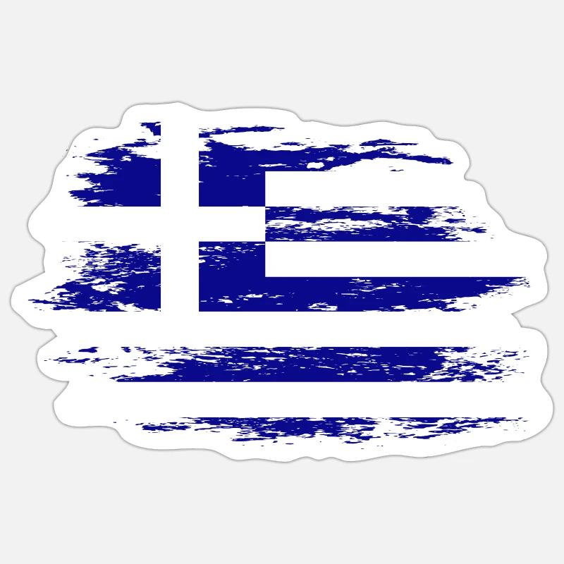 Greece flag used - Sticker size S (10 x 10 cm) - white matte