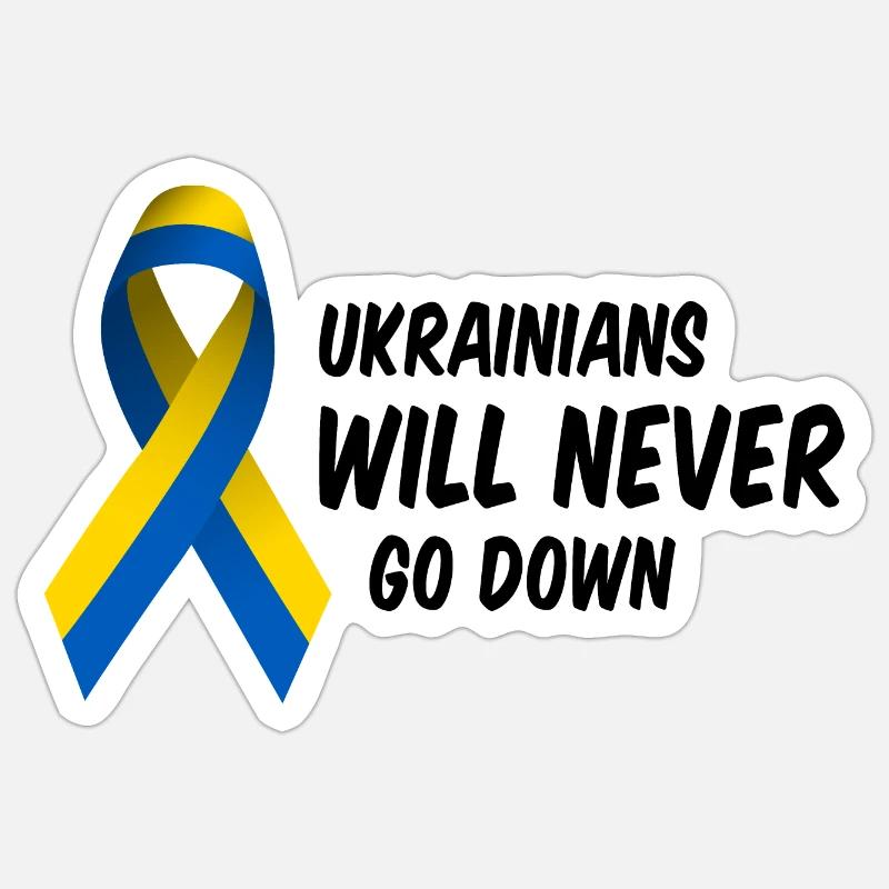 Ukraine Krieg Frieden Sieg Statement - Sticker Größe S (10 x 10 cm) - Mattweiß