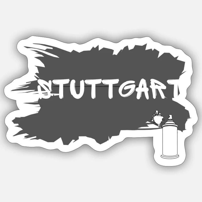 Fancy Stuttgart Street & Graffity Style - Sticker Größe S (10 x 10 cm) - Mattweiß