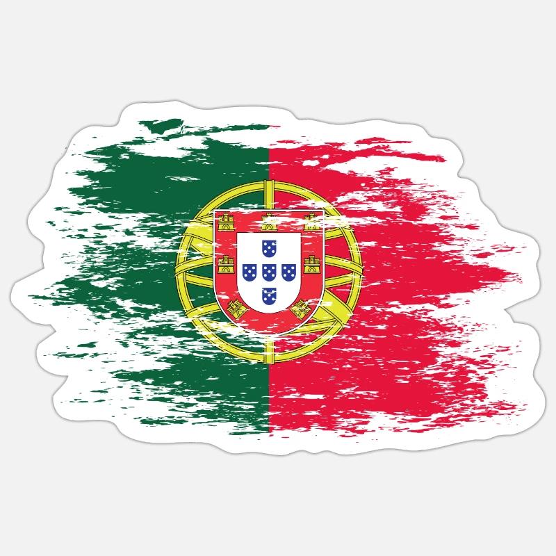 Drapeau portugais utilisé Sticker taille S (10 x 10 cm)