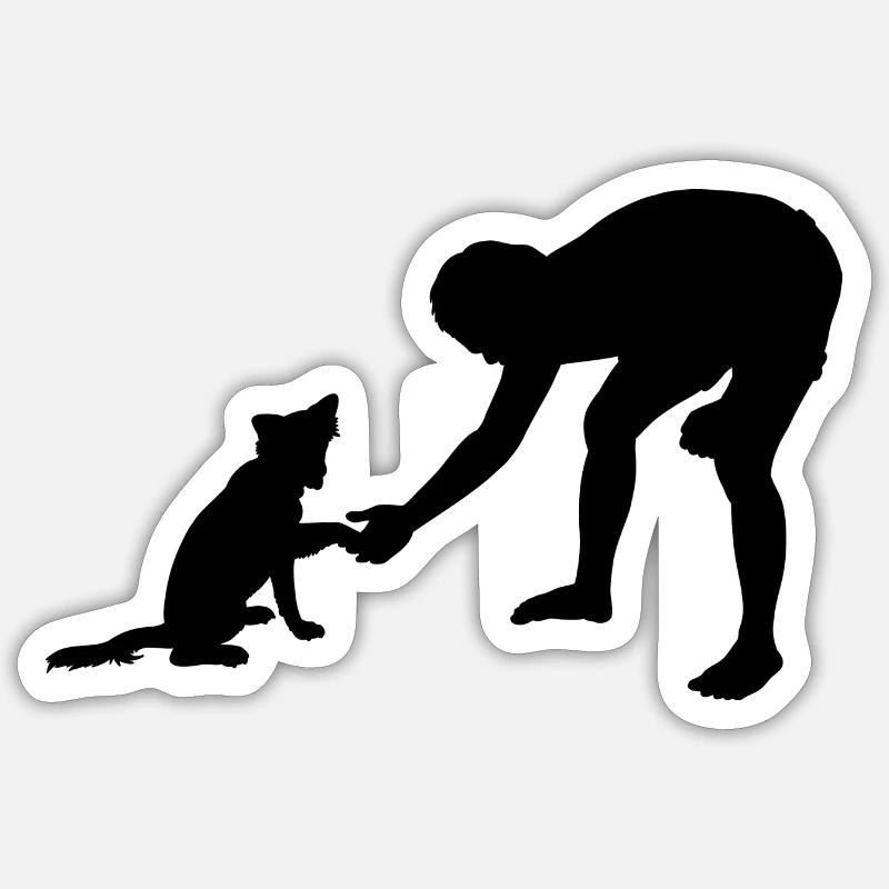 Chien Hund - Sticker taille S (10 x 10 cm) - blanc mat