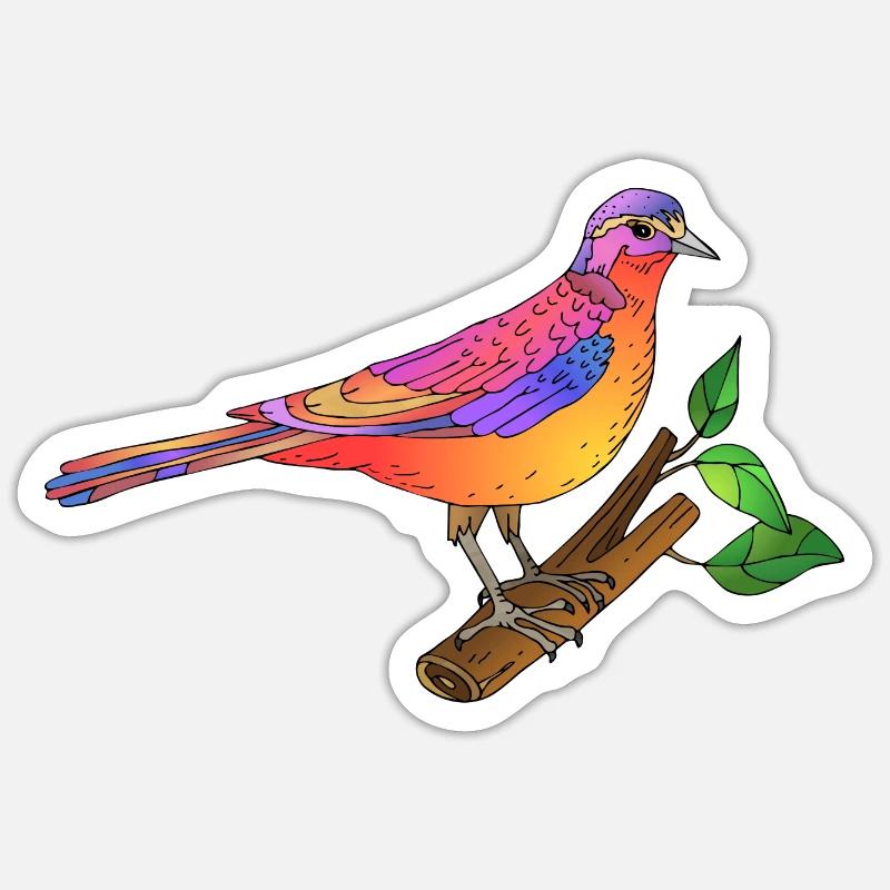 Oiseau - Sticker taille S (10 x 10 cm) - blanc mat