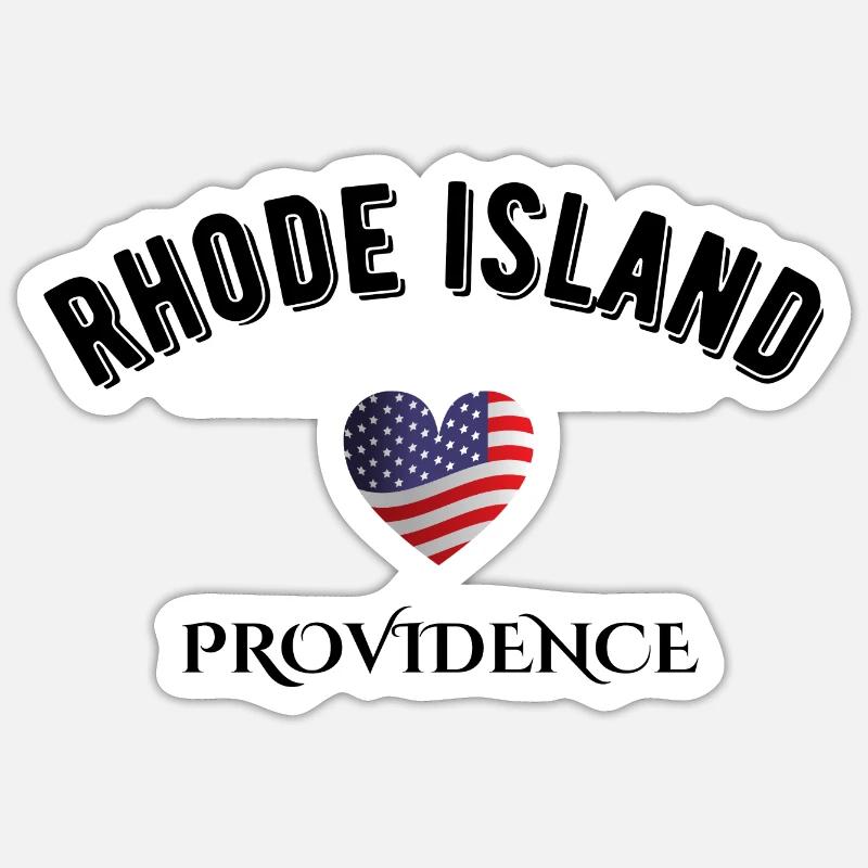 Rhode Island - Sticker Größe S (10 x 10 cm) - Mattweiß