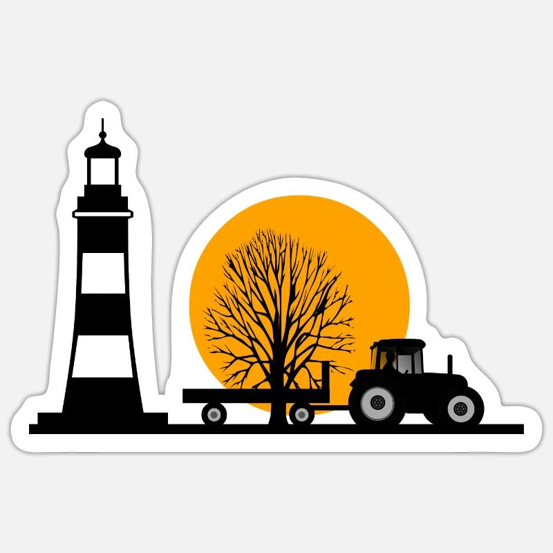 Traktor - Sticker Größe S (10 x 10 cm) - Mattweiß