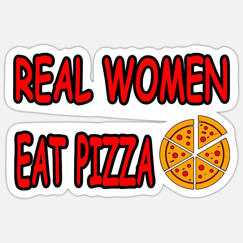 Pizza - Sticker taille S (10 x 10 cm) - blanc mat