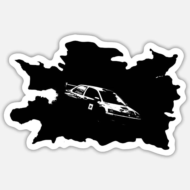 Rally - Evolution - Sticker Größe S (10 x 10 cm) - Mattweiß