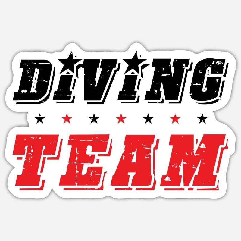 Diving Team - Sticker size S (10 x 10 cm) - white matte