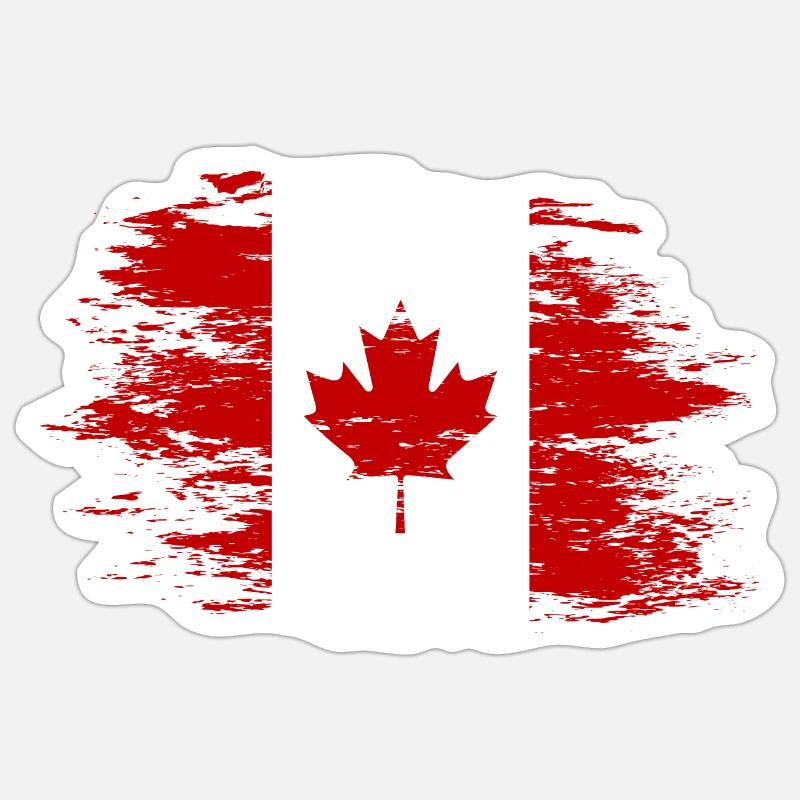 Drapeau du Canada utilisé Sticker taille S (10 x 10 cm)