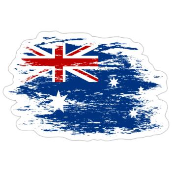 Australia flag used - Sticker size S (10 x 10 cm) - white matte - Front
