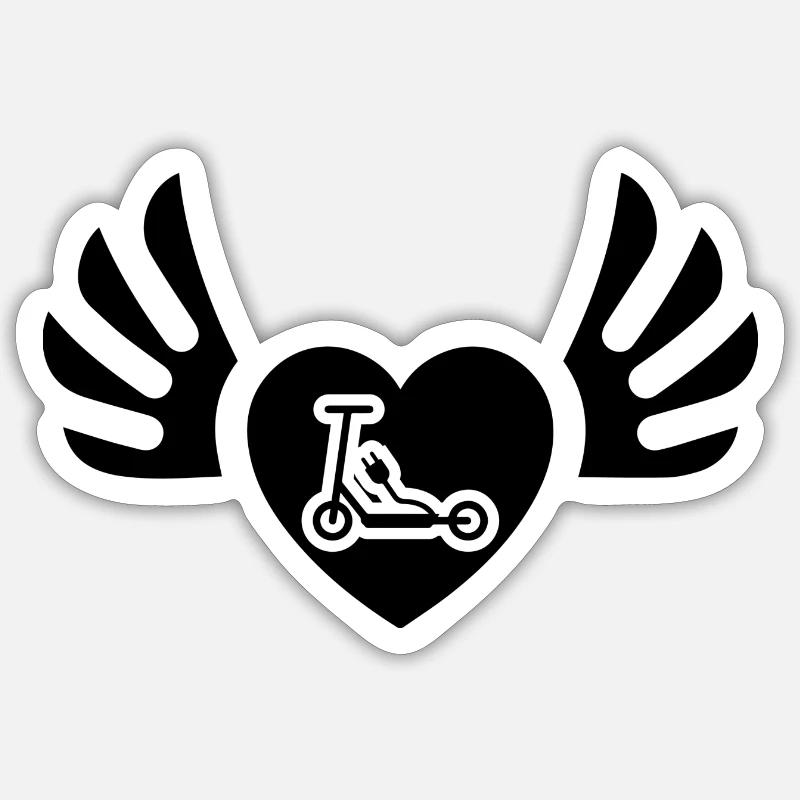 E-Scooter E-Roller Scooter - Sticker Größe S (10 x 10 cm) - Mattweiß