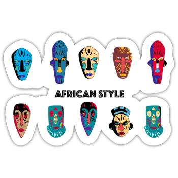 Afrique - Sticker taille S (10 x 10 cm) - blanc mat - Devant