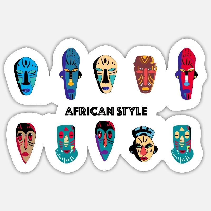 Afrique - Sticker taille S (10 x 10 cm) - blanc mat