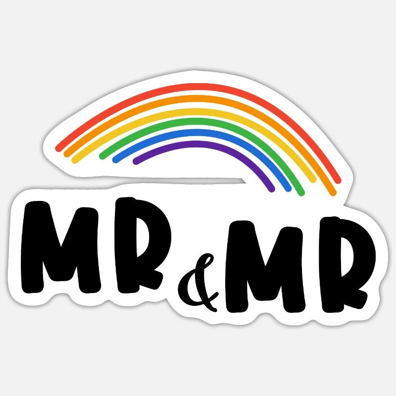 Herr und Herr Homo-Ehe. Geschenk Sticker Größe S (10 x 10 cm)