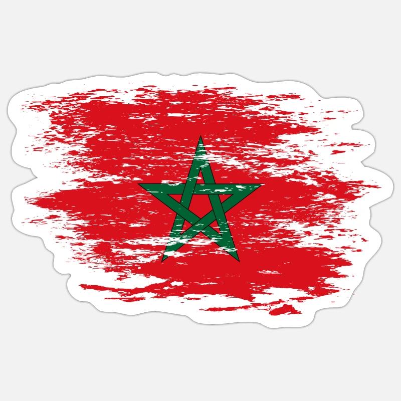 Drapeau du Maroc utilisé Sticker taille S (10 x 10 cm)