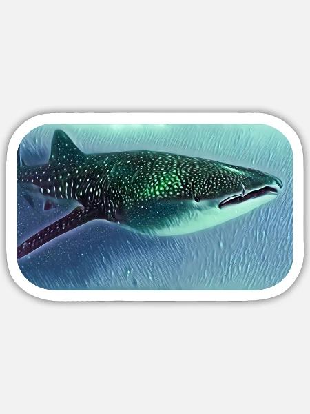Walhai whale shark - Sticker Größe S (10 x 10 cm) - Mattweiß