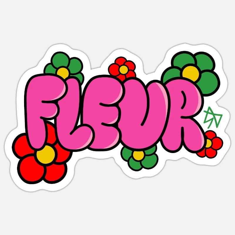 Fleur - Typeart Sticker Größe S (10 x 10 cm)