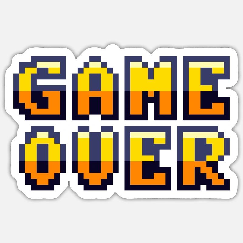 Game Over Retrogaming Vintage-Pixel Sticker Größe S (10 x 10 cm)