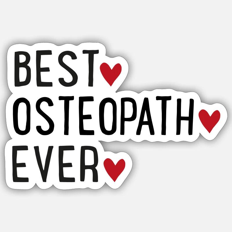 Bester Osteopath - Sticker Größe S (10 x 10 cm) - Mattweiß