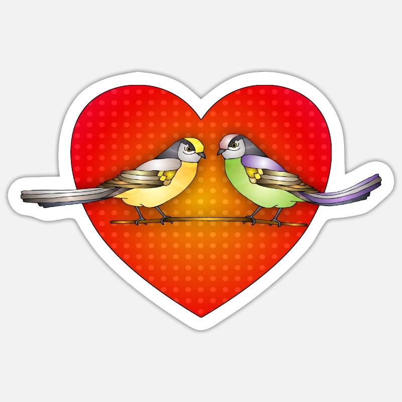 Oiseaux - Sticker taille S (10 x 10 cm) - blanc mat