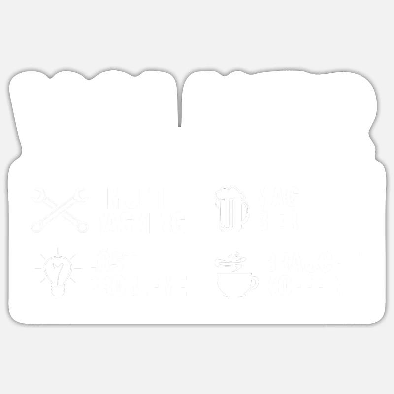 Volker - Sticker Größe S (10 x 10 cm) - Mattweiß
