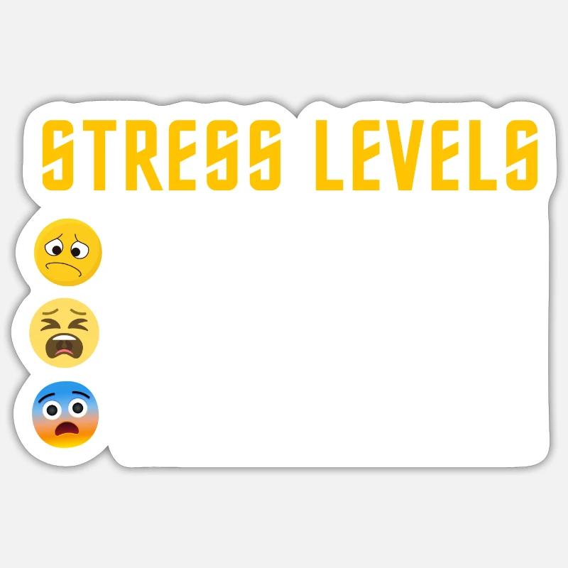 Stresslevel - Sticker Größe S (10 x 10 cm) - Mattweiß