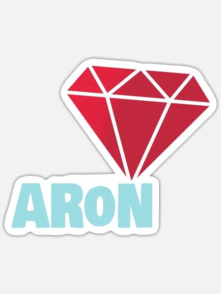 Geschenk für Aron - Sticker Größe S (10 x 10 cm) - Mattweiß