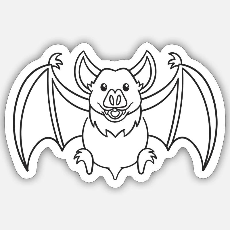 Fledermaus, Fledermäuse, Geschenk, Geschenkidee - Sticker Größe S (10 x 10 cm) - Mattweiß